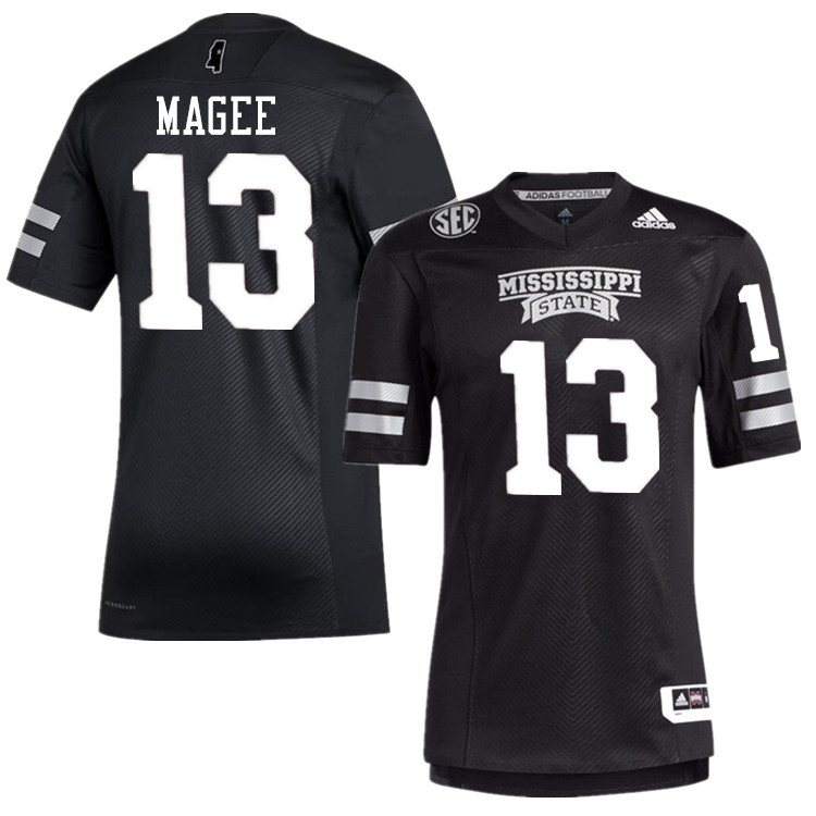 Men #13 Sanfrisco Magee Mississippi State Bulldogs College Football Jerseys Stitched-Black